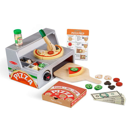 Melissa & Doug Top & Bake Pizza Counter - Wooden Play Food 3Y+