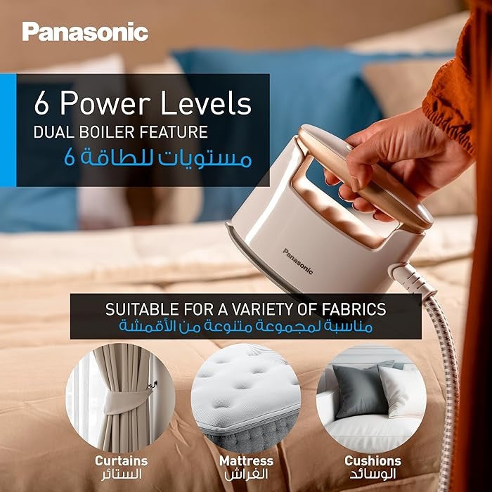 Panasonic  - Standing Garment Steamer Twin Boiler | 2400W