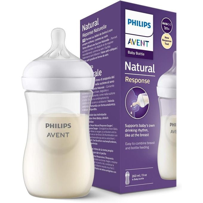 Philips Avent - Natural Baby Bottle 260ml | 1m+ | White