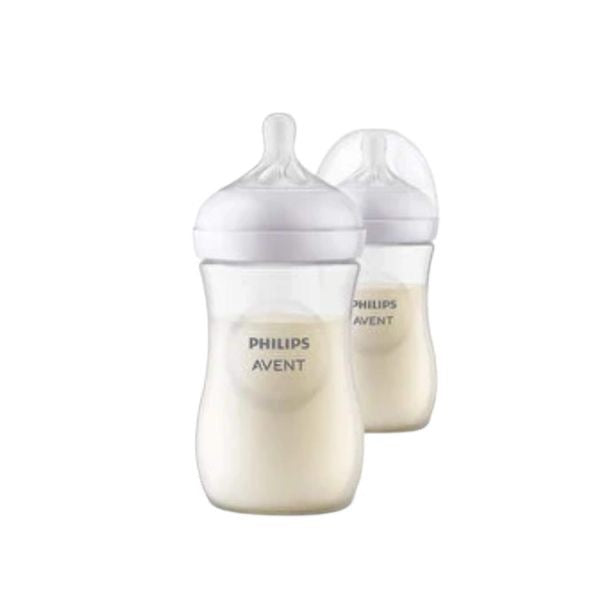 Philips Avent - Natural Baby Bottle White 260ml Pack of 2 | 1m+