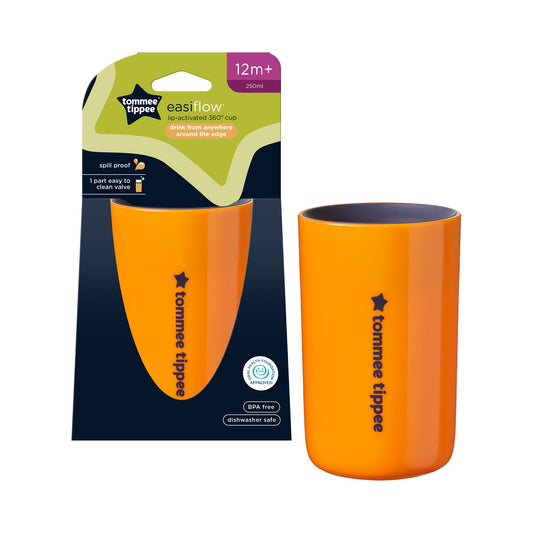 Tommee Tippee Easiflow 360° Cup | 250ml | 12m+ | Orange