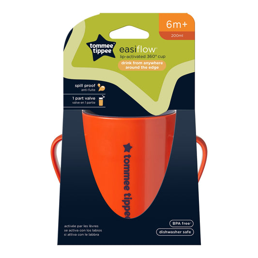 Tommee Tippee Easiflow 360° Cup w Handles | 200ml | 6m+ | Red