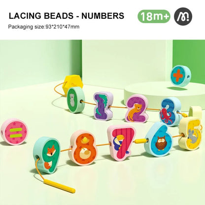 Mideer - Lacing Beads | Numbers and Animals