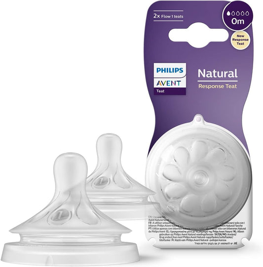 Philips Avent - Natural Response Nipple | 0m | Flow 1 | 2 Pack