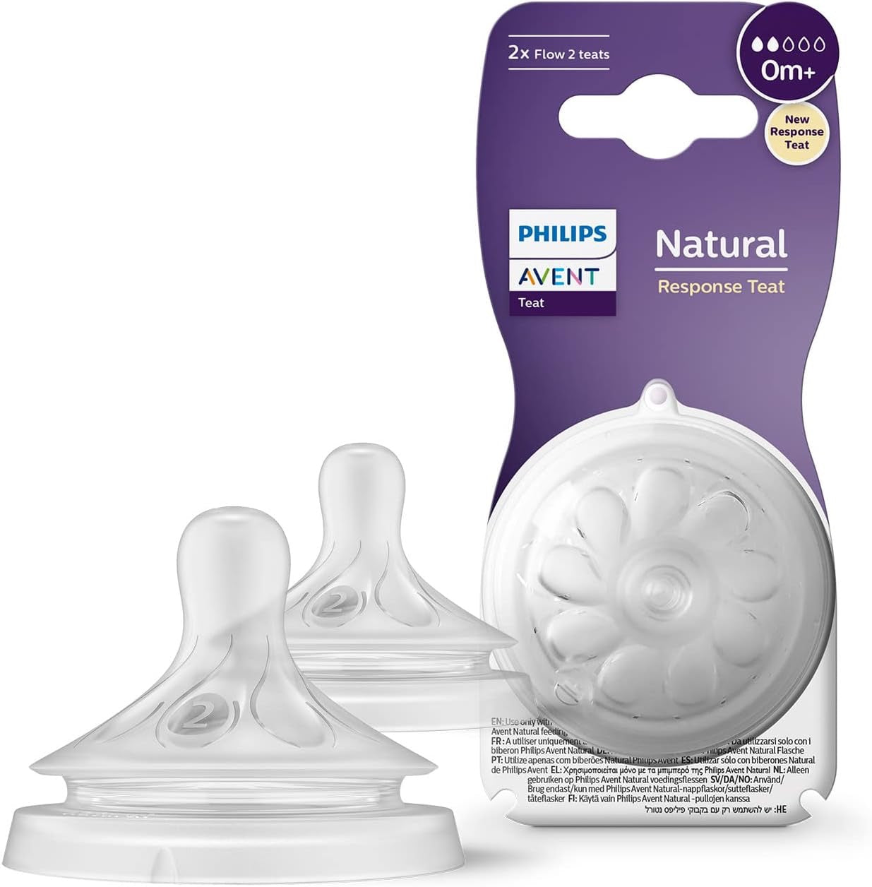 Philips Avent - Natural Response Nipple | 0m+ | Flow 2 | 2 Pack