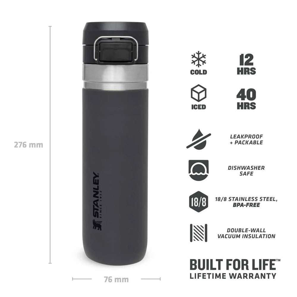 Stanley - The Quick-Flip Water Bottle | Charcoal | 700ml