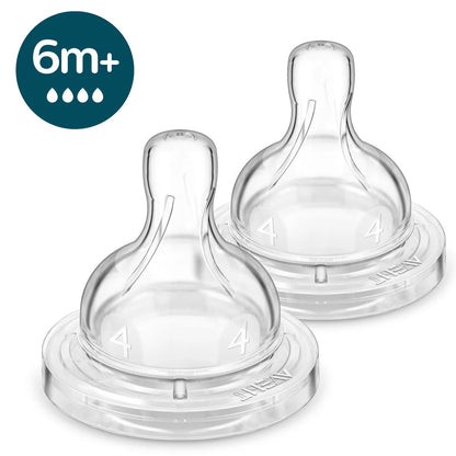 Philips Avent - Anti-Colic Nipple Teats Airflex | 6m+ | Flow 4 | 2 Pack