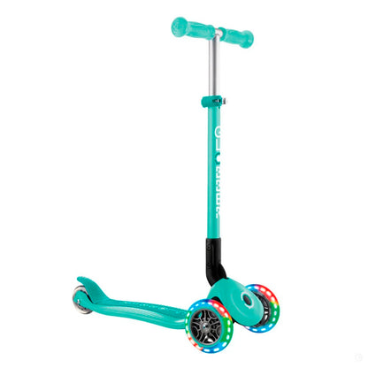 Globber Primo Foldable 3 Wheel Scooter with Lights and adjustable T-Bar (68 - 78 cm) | 3 Years +