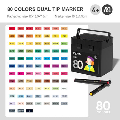 Mideer - Oily Double-ended Marker | 80pcs