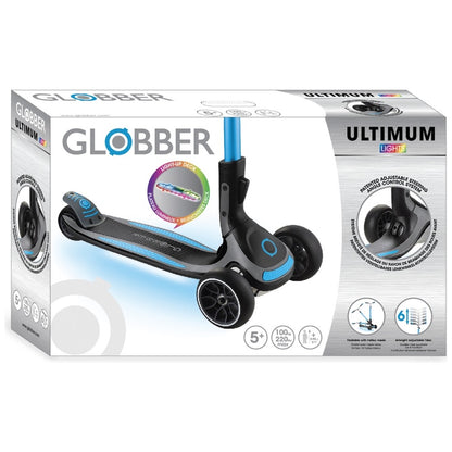 Globber Ultimum Scooter for Kids | 3 Wheel Sky Blue | 3-8 Years