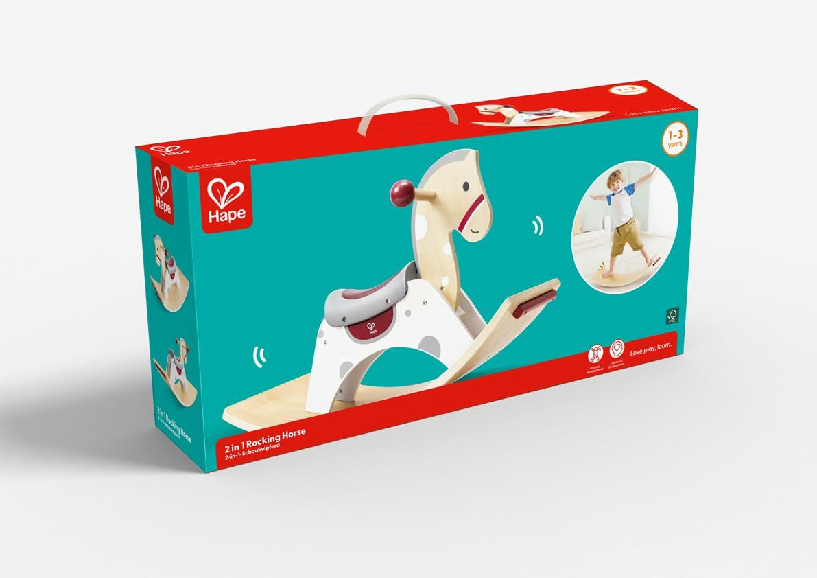 Hape - 2 in 1 Rocking Horse & Balance Board