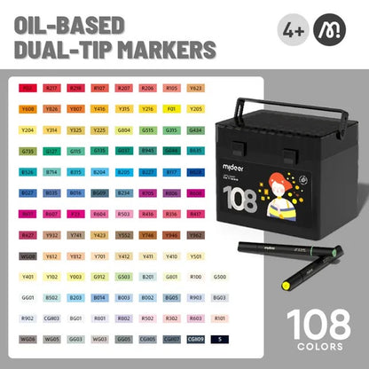 Mideer - Oily Double-ended Marker | 108pcs