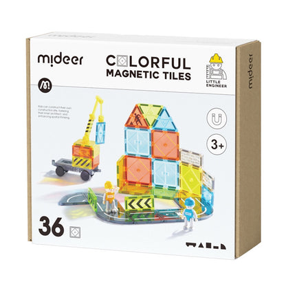 Mideer - Little Architect - Colorful Magnetic Tiles | 36pcs