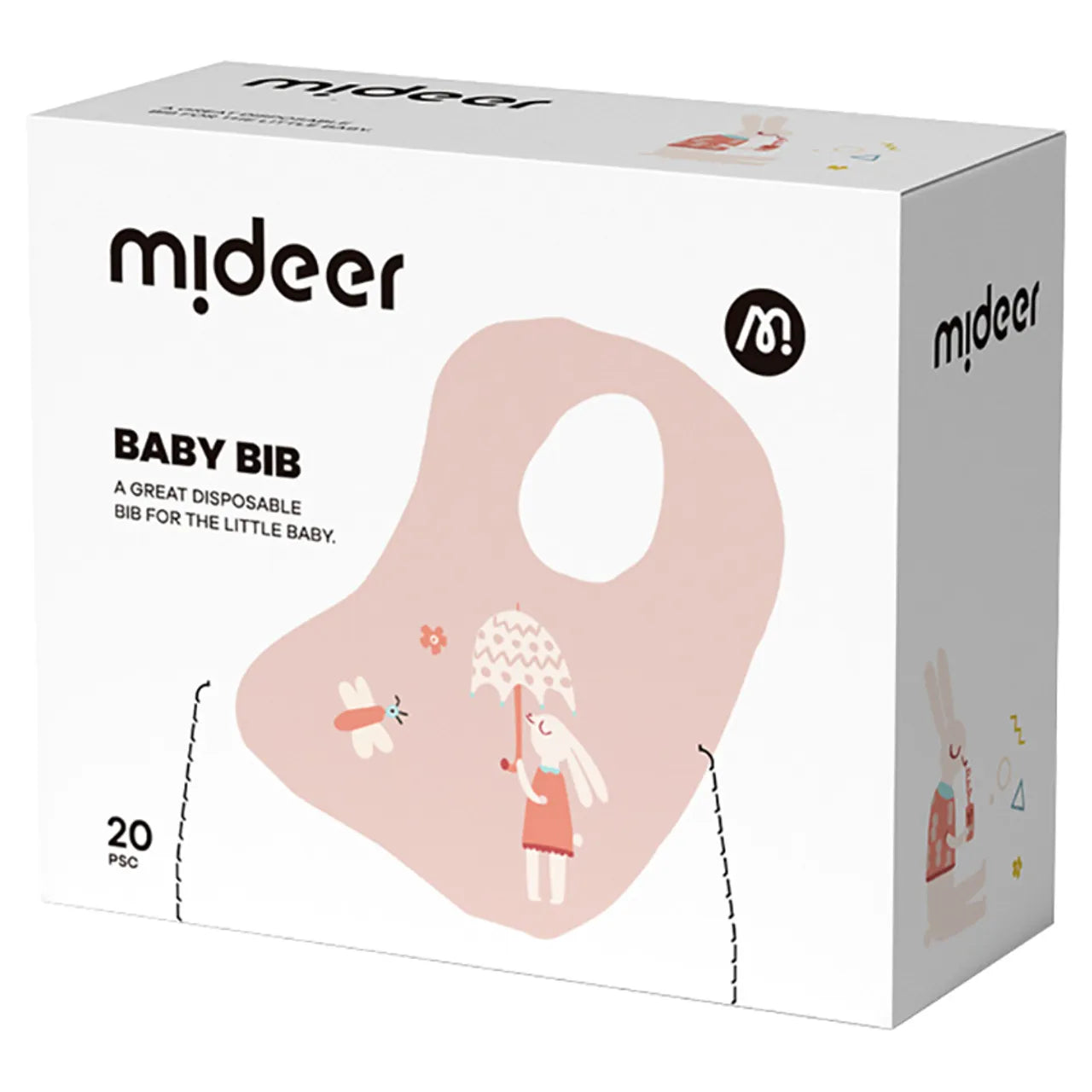 Mideer - Disposable Baby Bib | Pink Bunny 20pcs