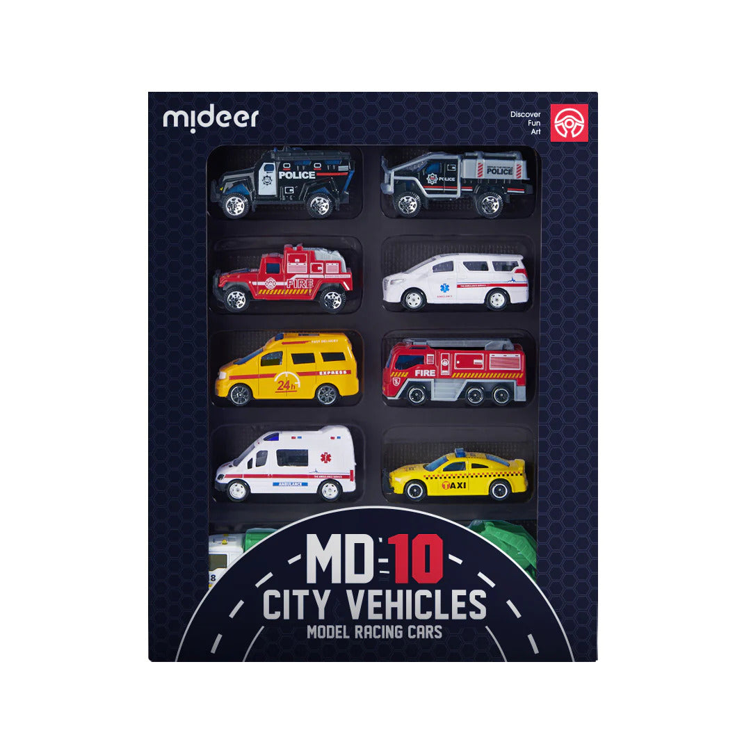 Mideer - Alloy Racing Cars | City Vehicles 10pcs