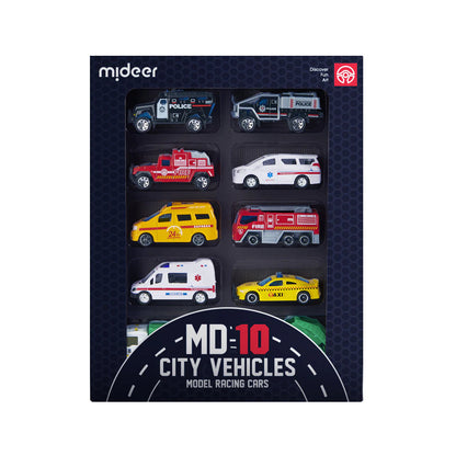 Mideer - Alloy Racing Cars | City Vehicles 10pcs