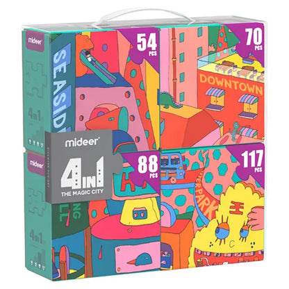 Mideer - 4 in 1 Puzzle | City