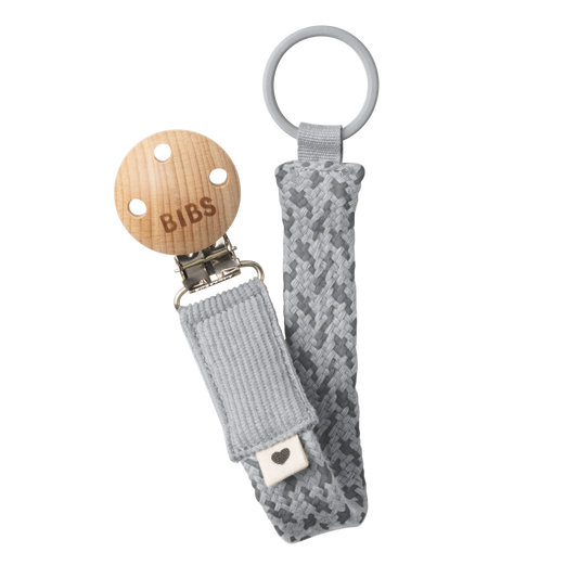 BIBS - Pacifier Clip Organic Cotton | Cloud - Iron