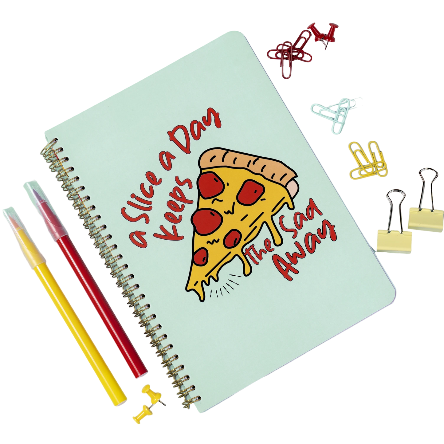 Mofkera | مفكرة | Pizza  Wire Notebook A4 Jumbo Size 3 Subjects