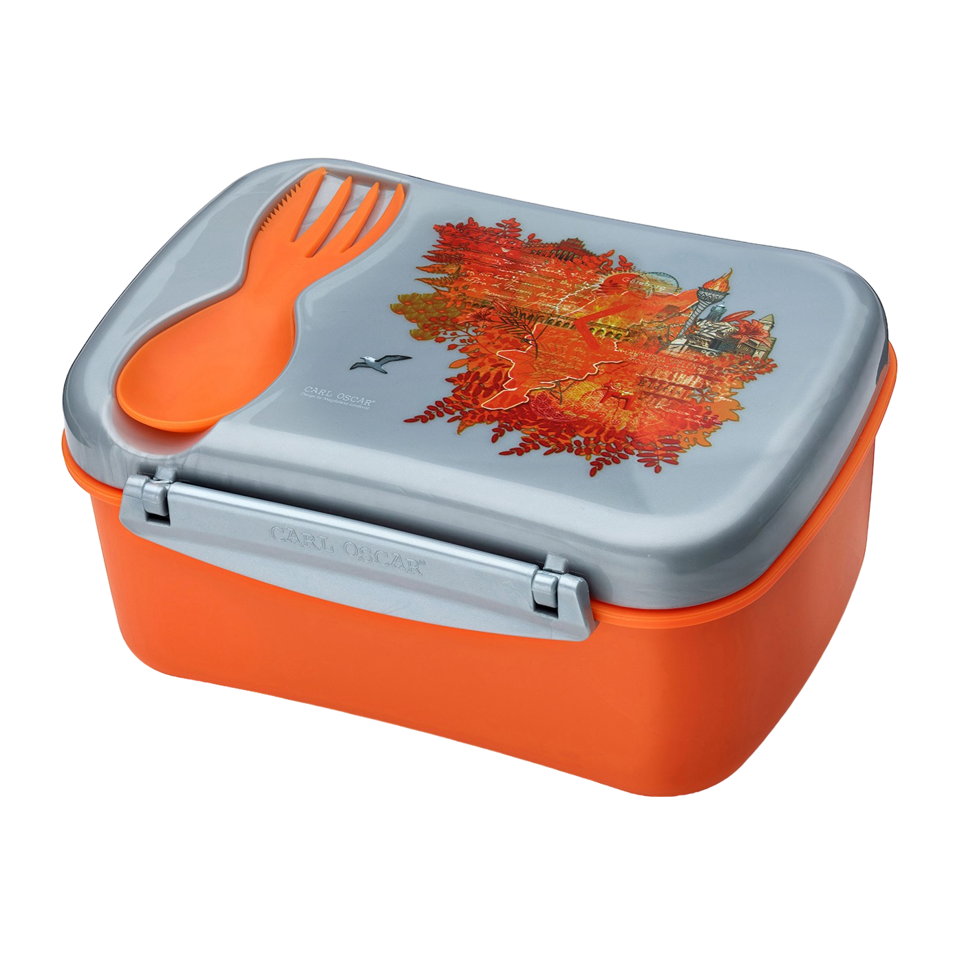 Carl Oscar - Wisdom N'ice Box Lunch box with Cooling Pack | Orange Fire