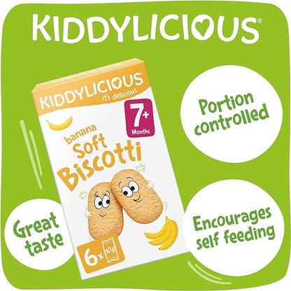 Kiddylicious - Banana Soft Biscotti | 6 Pack