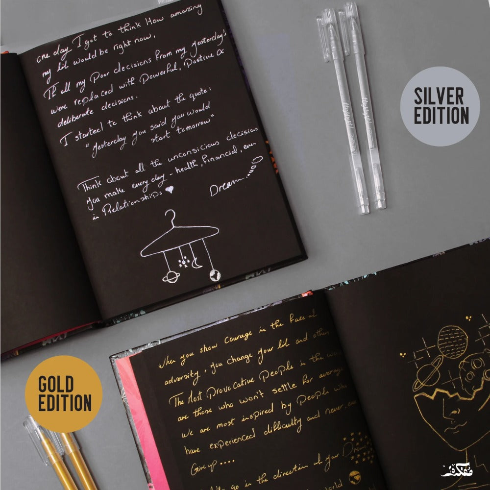 Mofkera | مفكرة | Sketchbook Black Paper Premium | Gold Edition