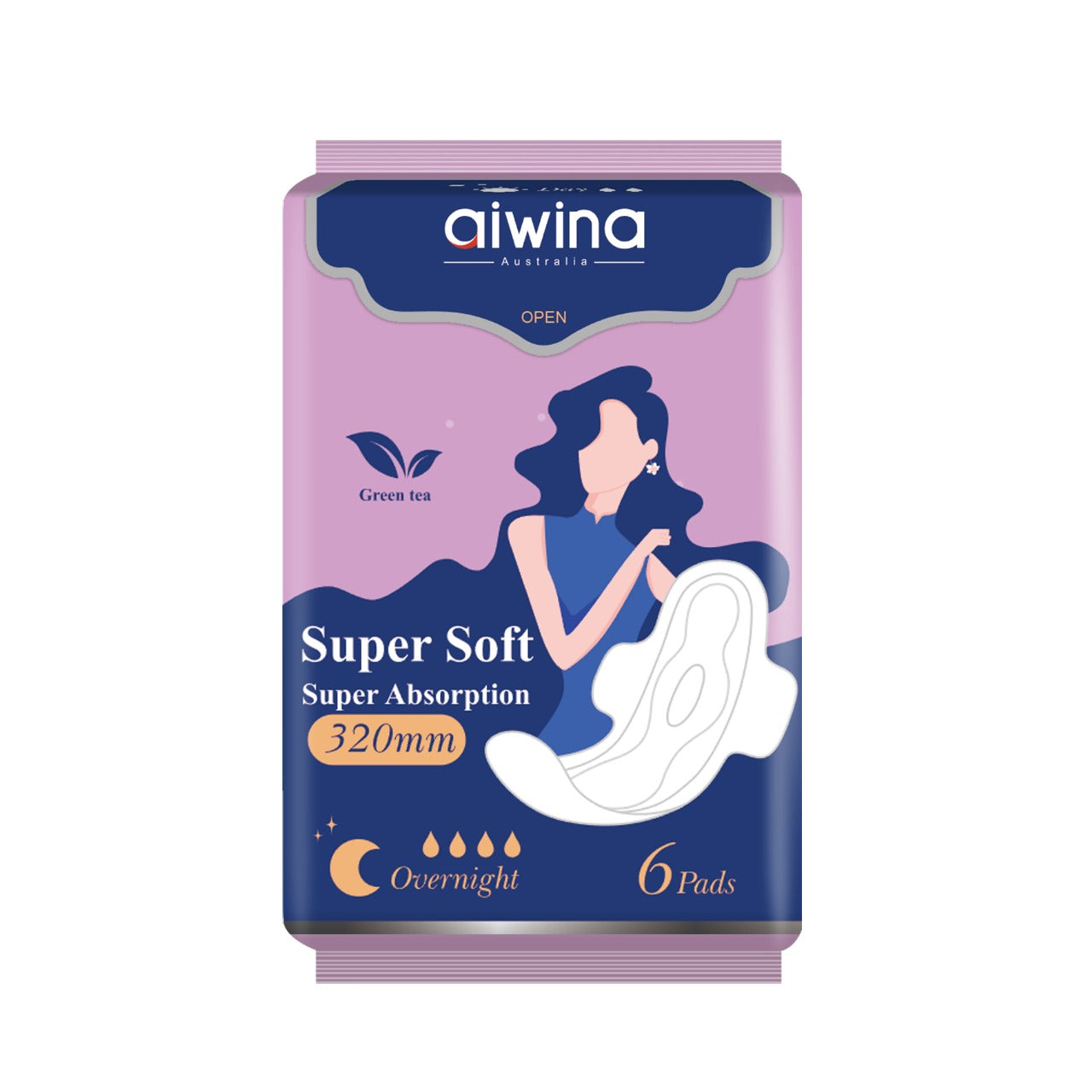 Aiwina Super Soft Overnight Pads M | 6 Pads