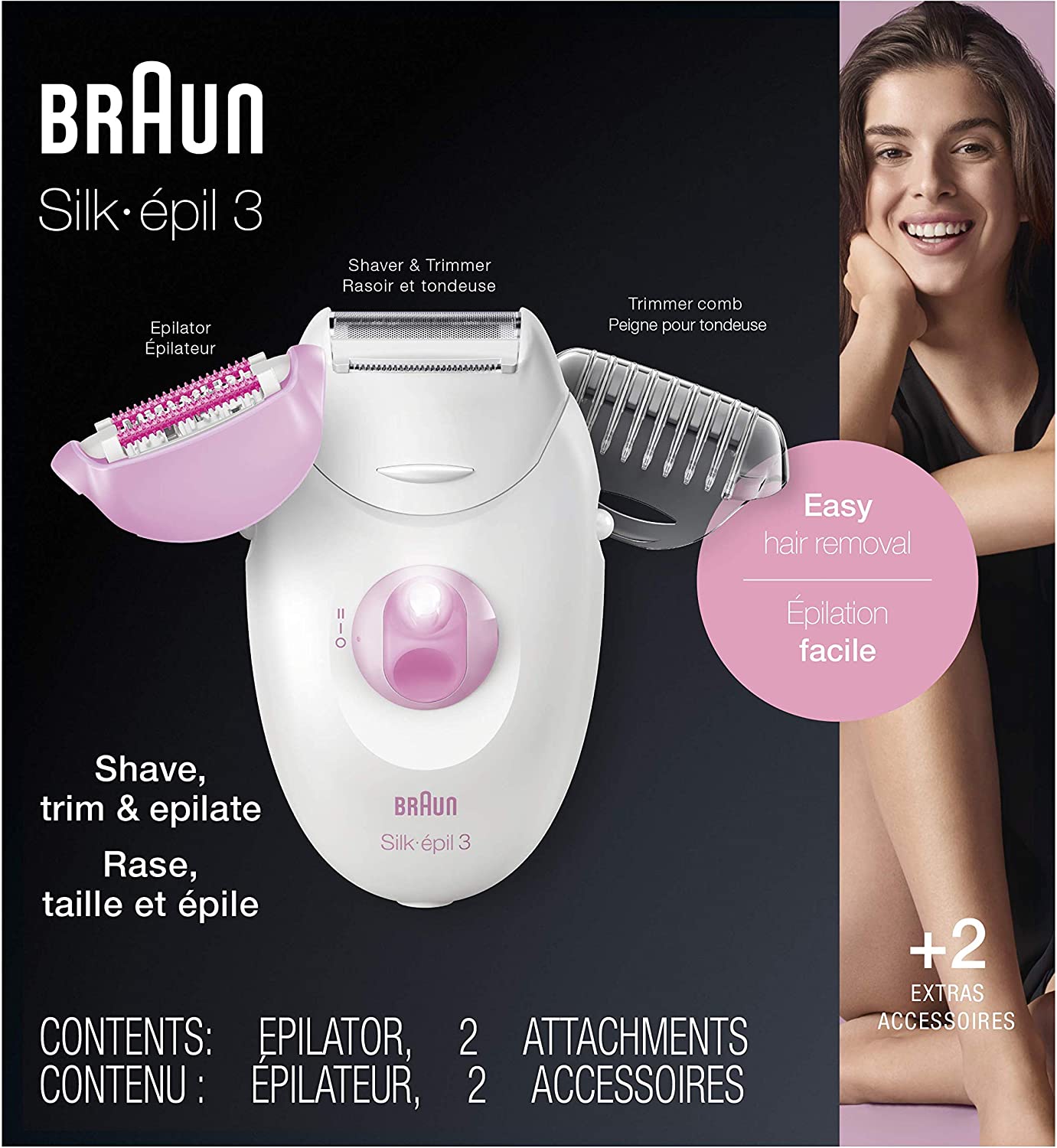 Braun - Silk Epil Legs Epilator 3270 | Pink