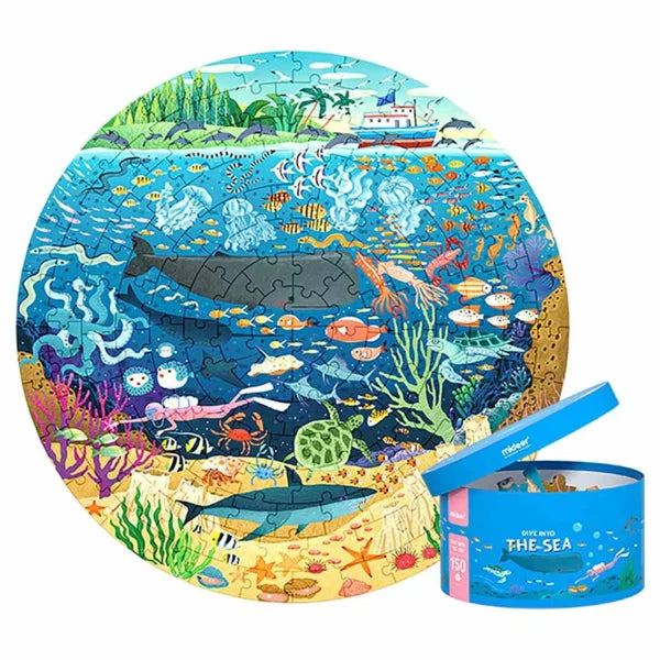 Mideer - 150pC Round Puzzle - Dive Into the Sea