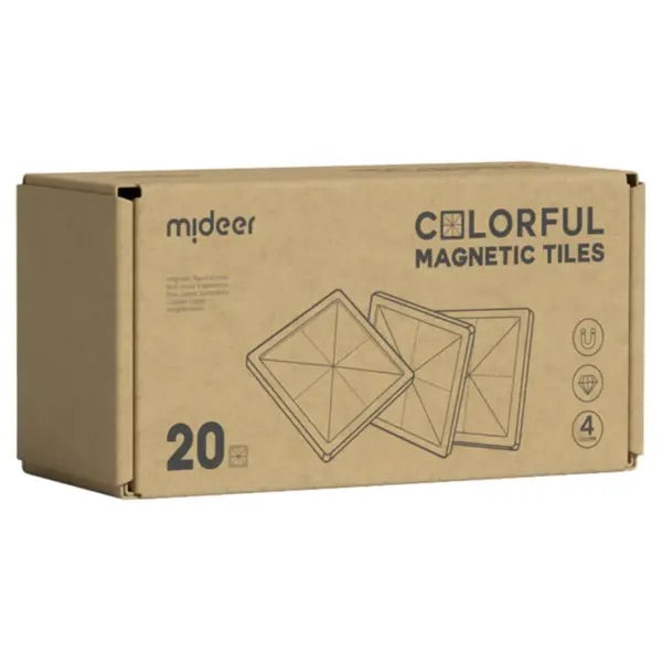 Mideer - Colorful Magnetic Tiles Refills - Warm Colors | 20pcs