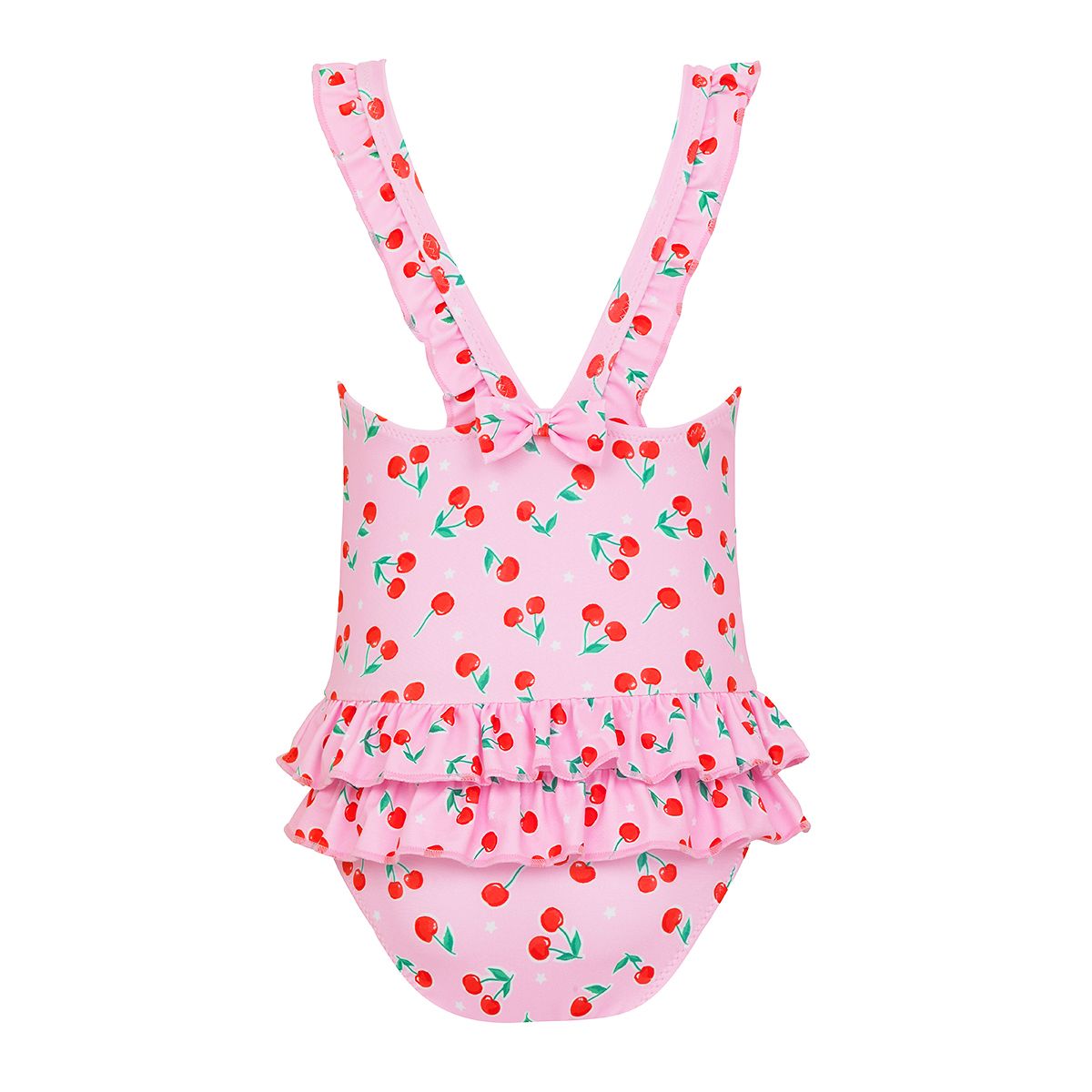 Sunuva - Girls Pink Cherries Frill Swimsuit | BambiniJO