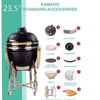 Kamado - Outdoor Ceramic Japanese Grill X-Large 23.5 Inch