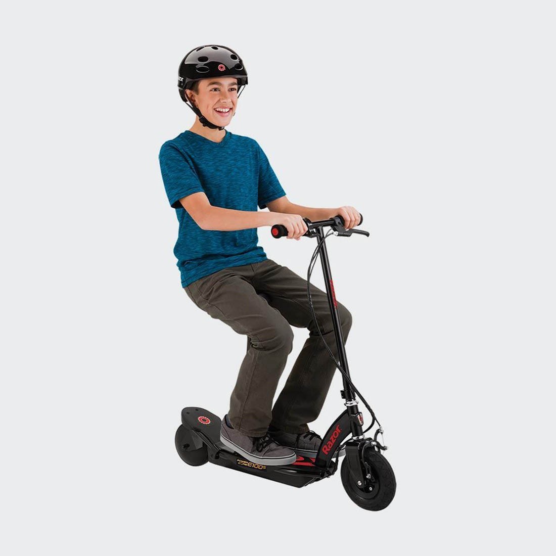 Razor - Power Core E100S Electric Scooter With Seat- Black/Red | 8y+