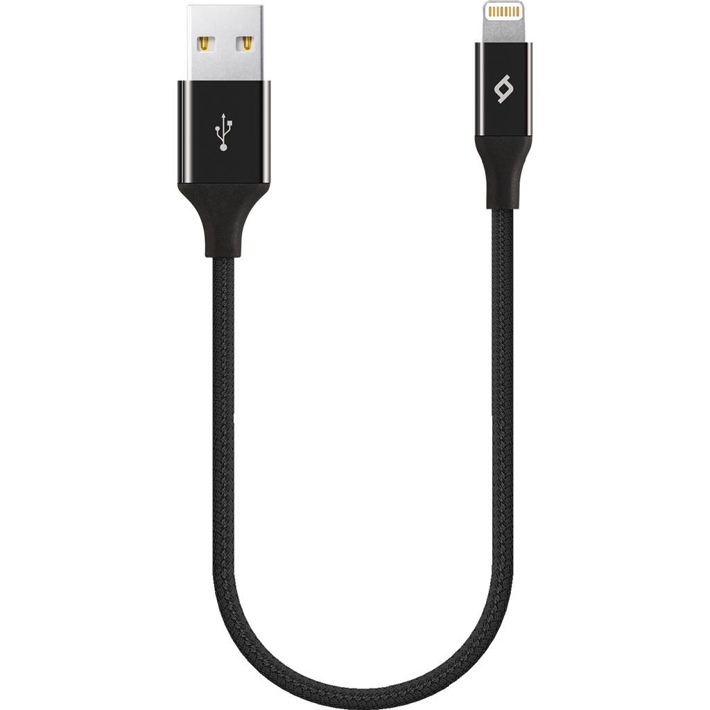 ttec - AlumiCable Ligthning USB Charge / Data Mini Cable | 30cm | Black