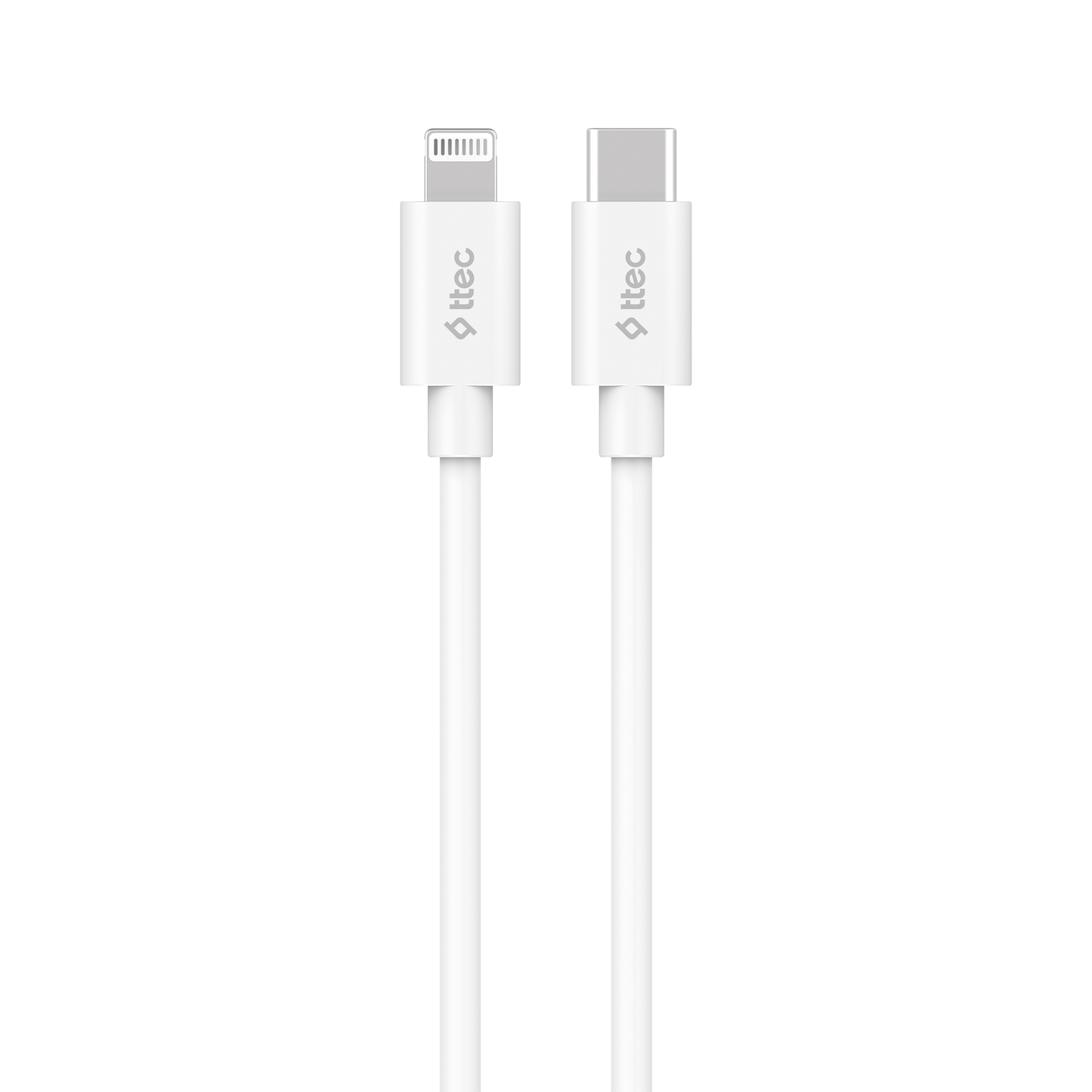 ttec - Lightning Type C Charge / Data Cable , 150cm | White | MFi Apple Licenced