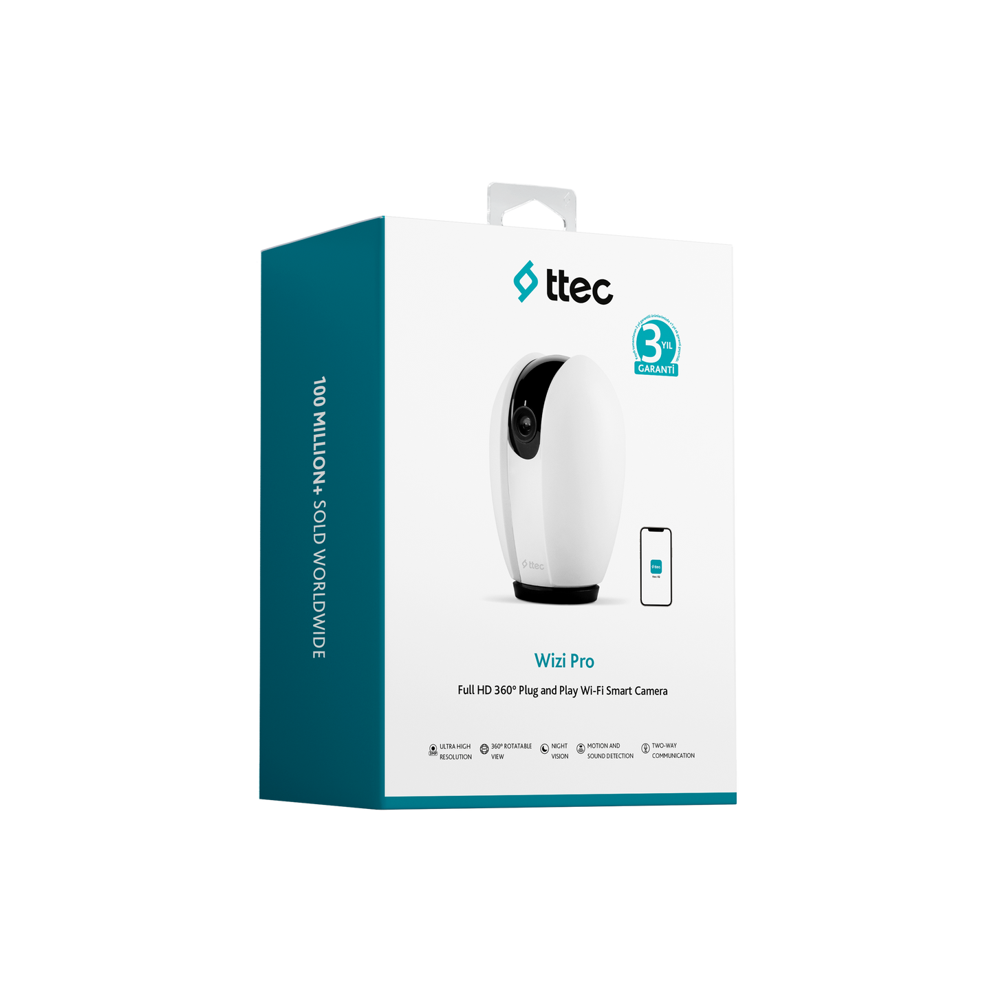 ttec -  Wizi Pro Wi-Fi Smart Camera Full HD 360 Degrees | 2 Way Audio