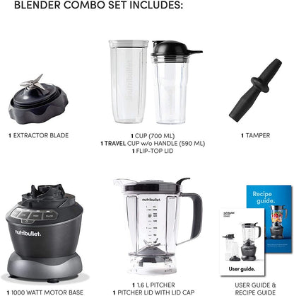 NutriBullet - Full Size Combo Blender | 1000W | 9 Pcs