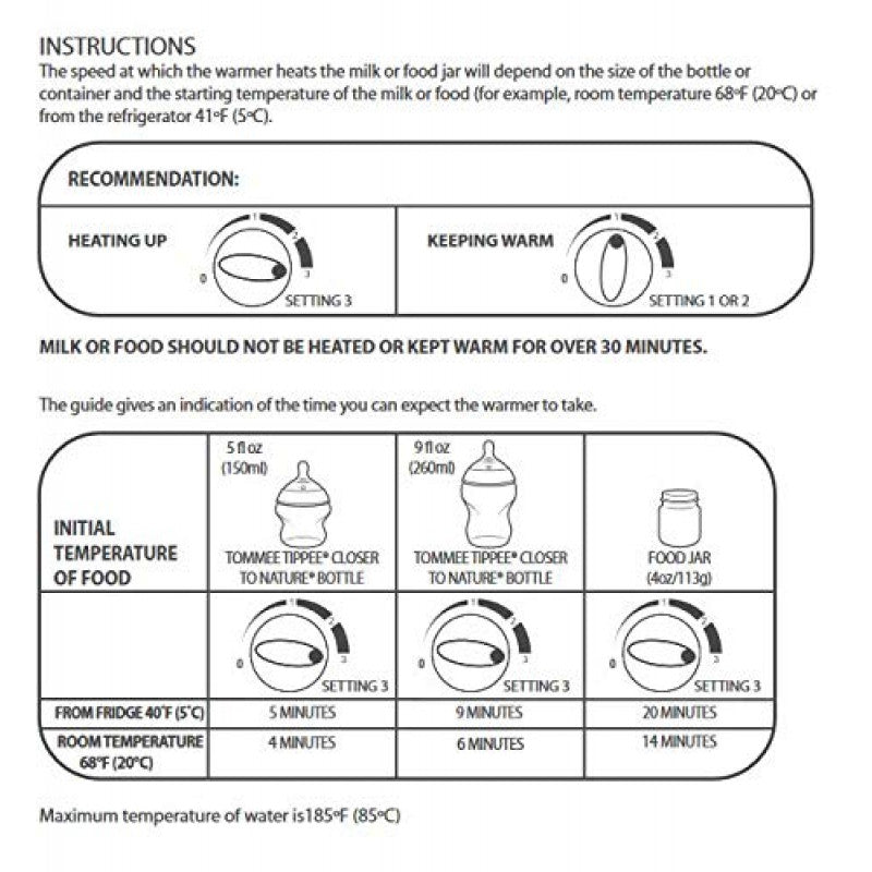 Tommee tippee store bottle warmer manual