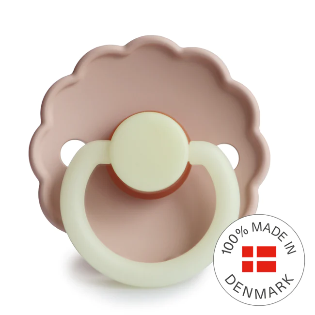 FRIGG - Daisy Night Latex Baby Pacifier - Size 1 |0-6m| - Blush Night