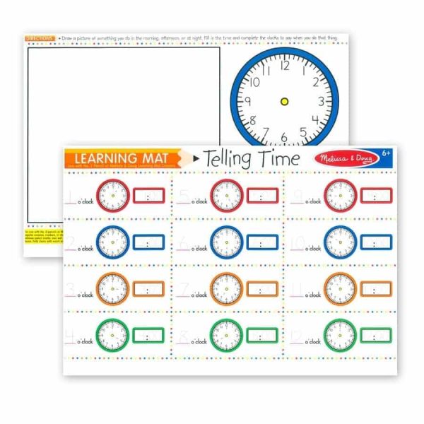 Melissa & Doug TELLING TIME WRITE-A-MAT (BUNDLE OF 6) - BambiniJO | Buy Online | Jordan