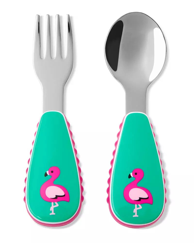 Zootensils Fork & Spoon - Flamingo