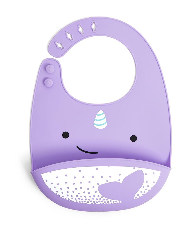 Zoo Fold & Go Silicone Bib - Narwhal - BambiniJO