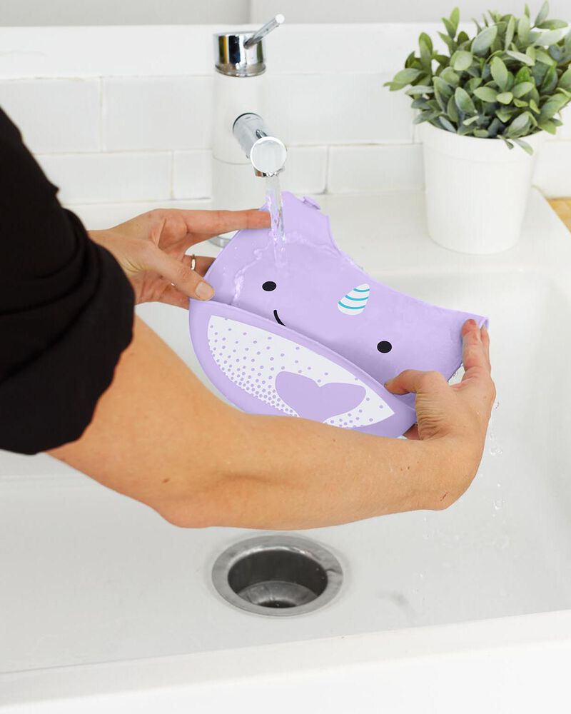 Zoo Fold & Go Silicone Bib - Narwhal - BambiniJO