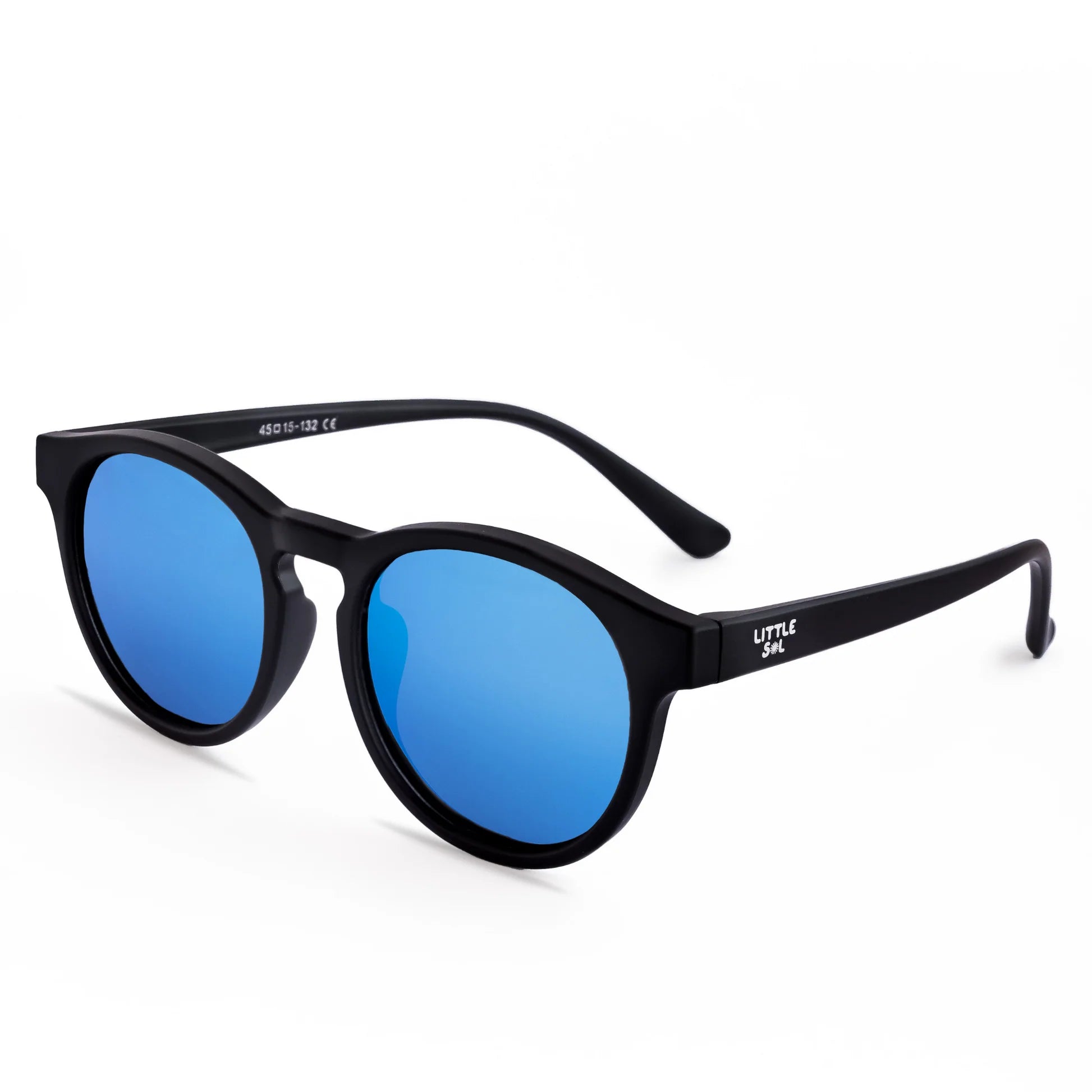 LITTLE SOL+ | Flexible Sunglasses - Matte Black Mirrored | 3-10 Y