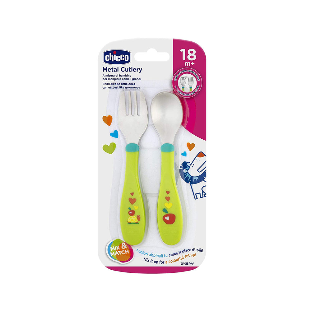 Chicco - Metal Cutlery 18m+ - BambiniJO | Buy Online | Jordan