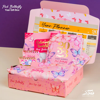 Mofkera | مفكرة | Pink Butterfly Gift Box 2023