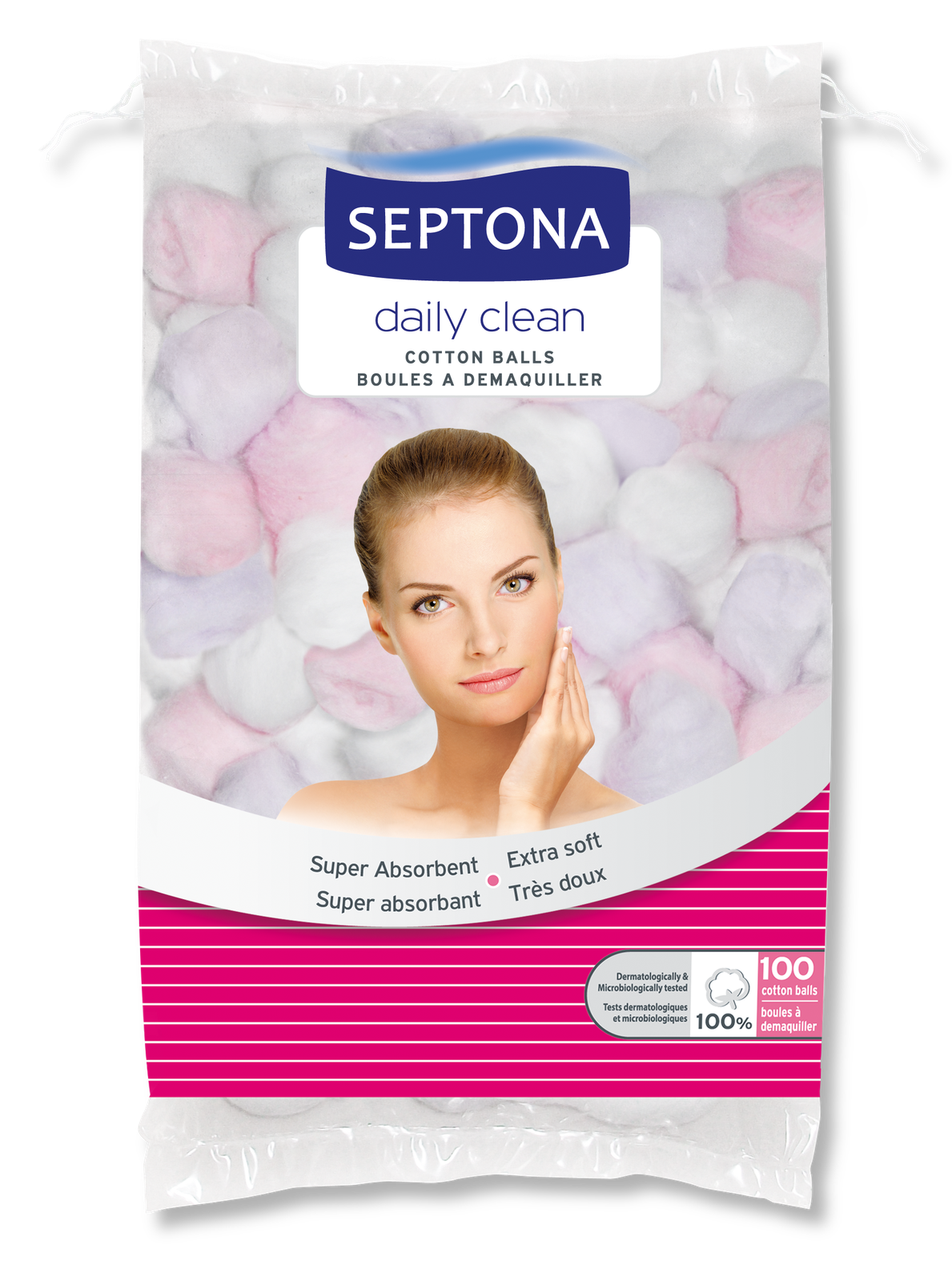 SEPTONA 100 PC COLORED COTTON BALLS