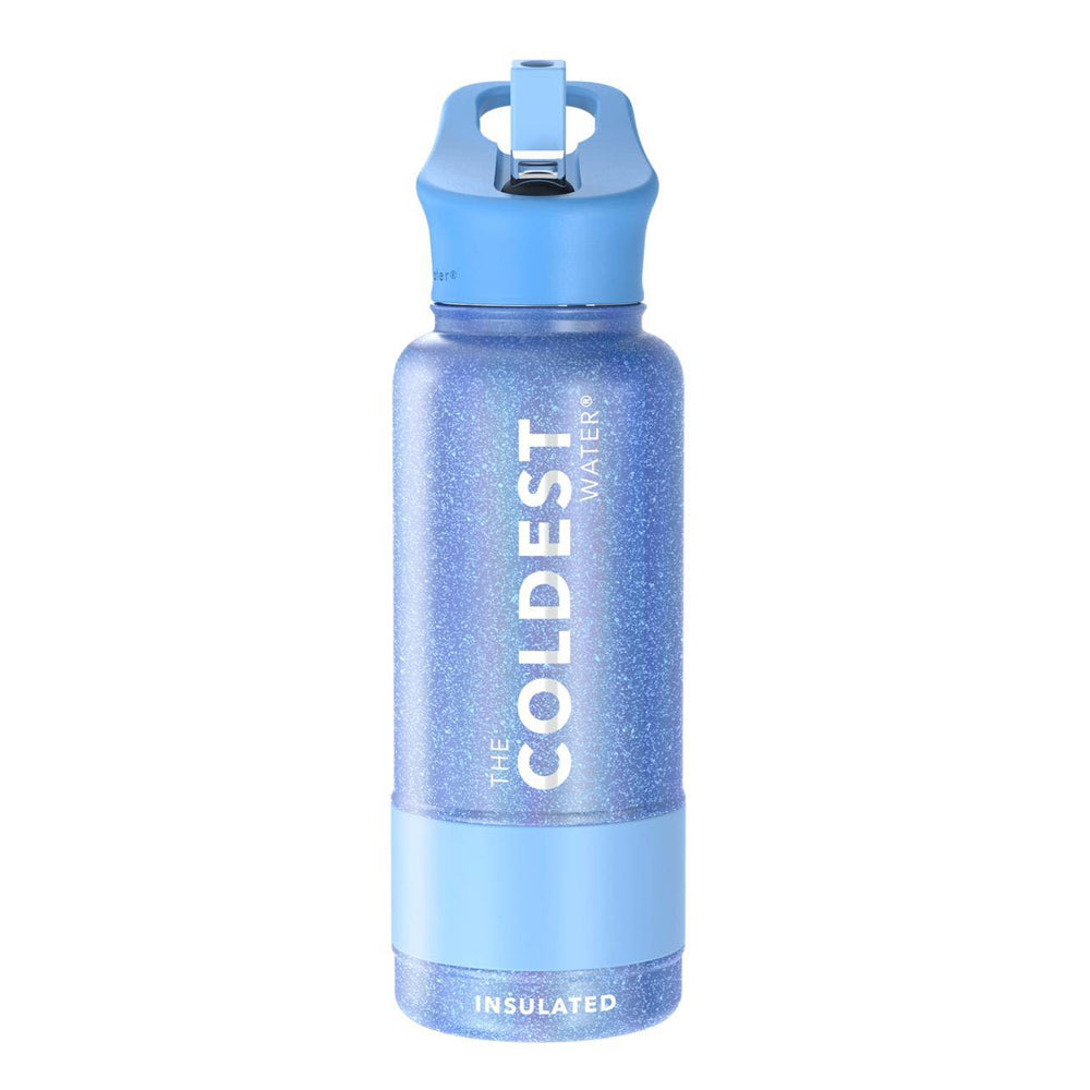 The Coldest Water -Straw Sports Bottle - 946ml - 32 OZ - Blue Glitter ...